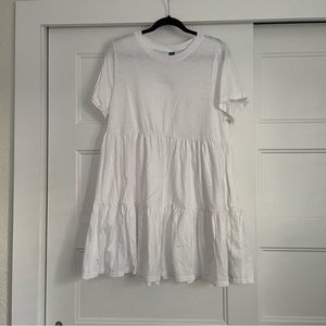 NWOT Old Navy Large Petite White Mini T-Shirt Dress